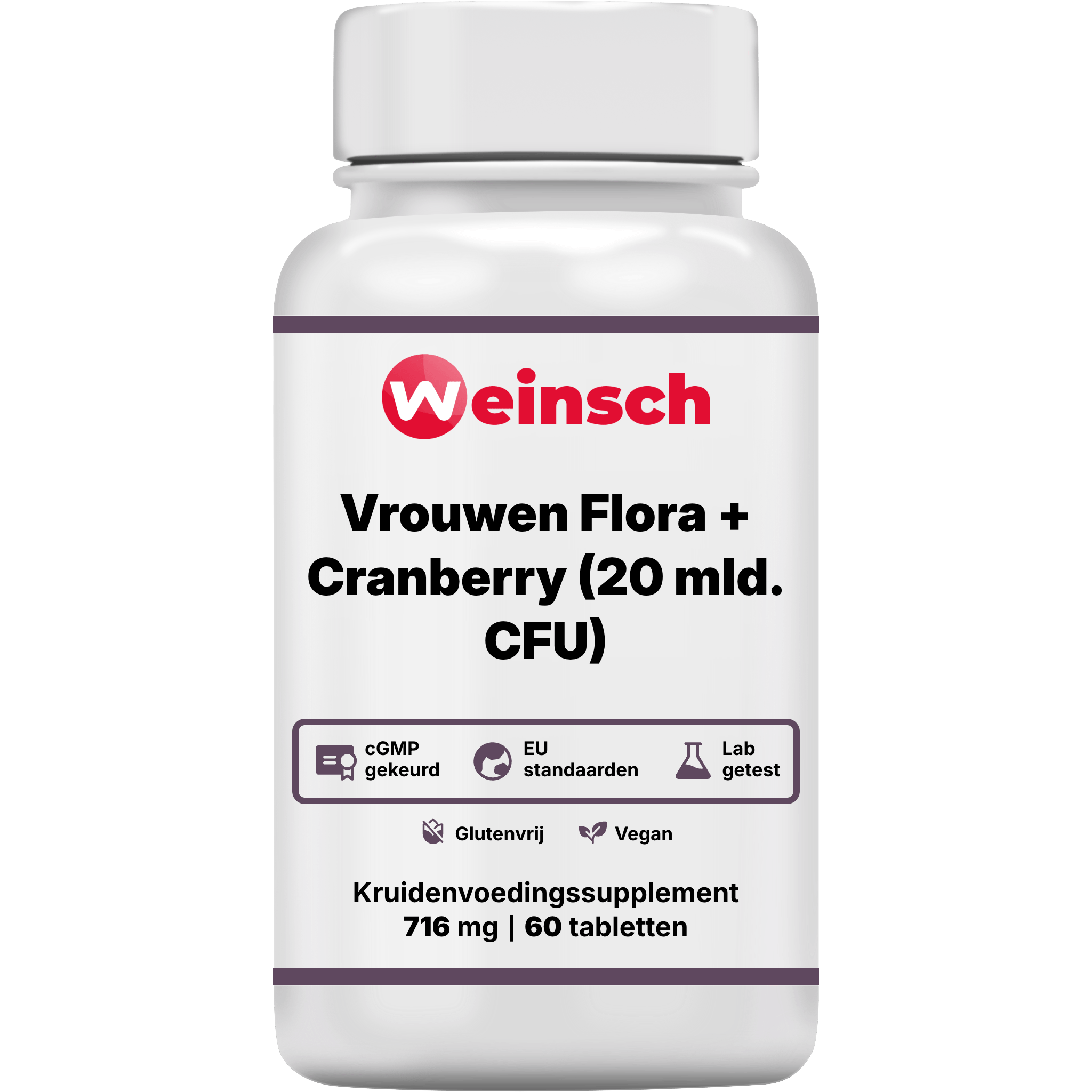 Vrouwen flora cranberry 20 mld cfu verpakking potje.png