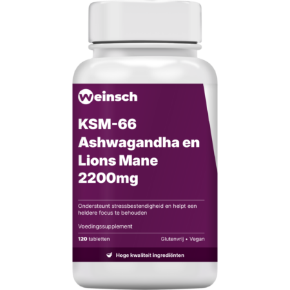 Ksm 66 ashwagandha en lions mane 2200mg verpakking potje 1.png