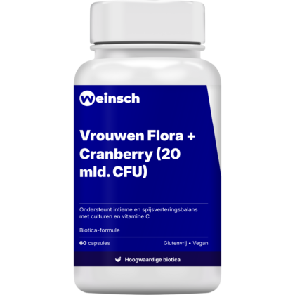 Vrouwen flora cranberry 20 mld cfu verpakking potje wei.png