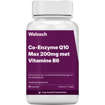 Co enzyme q10 max 200mg met vitamine b6 verpakking potje.png