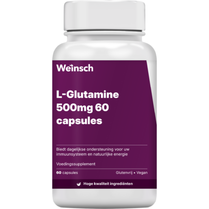 L glutamine 500mg 60 capsules verpakking potje.png